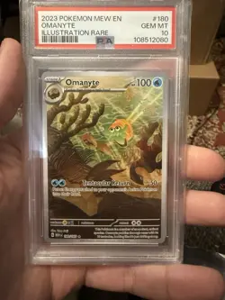 Pokemon Omanyte 151 MEW EN Illustration Rare #180 PSA 10 Gem Mint - Image 1