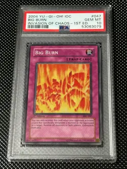 YUGIOH PSA 10 2004 Big Burn IOC-047 Super Rare 1st Edition *3079 - Image 1