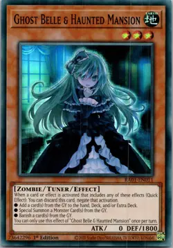 Yugioh Ghost Belle & Haunted Mansion RA01-EN011 1st Edition Super Rare NM - Image 1
