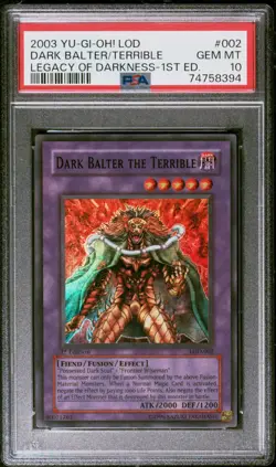 YUGIOH PSA 10 2003 Dark Balter the Terrible LOD-002 Super Rare 1st Edition *8394 - Image 1