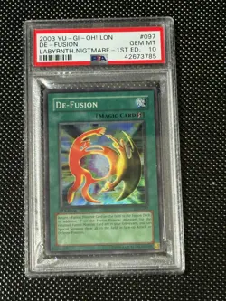YUGIOH PSA 10 2003 De-Fusion LON-097 Super Rare 1st Edition *3785 - Image 1