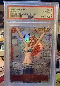One Piece CCG Nami Manga Alternate Art English PSA 10 Gem - Image 1