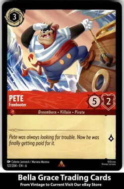 Pete Freebooter #122/204 Azurite Sea Disney lorcana Rare - Image 1