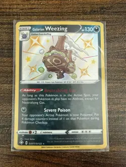 Galarian Weezing SV077/SV122 Pokemon Card- NM/LP- Shining Fates - Image 1