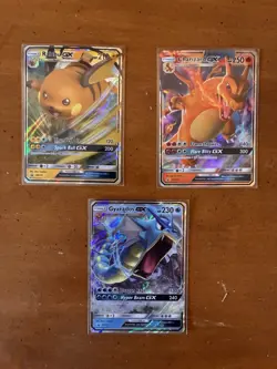 Lot Of 3 Pokemon GX Cards NM (Raichu, Charizard & Gyarados) - Image 1
