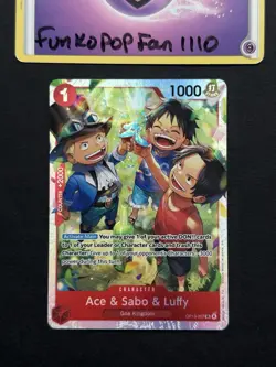 Ace & Sabo & Luffy OP13-007 SR Carrying On His Will One Piece Card - Image 1
