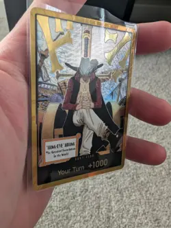 Dracule Mihawk Gold DON!! Card One Piece The Azure Sea's Seven English OP14 - Image 2