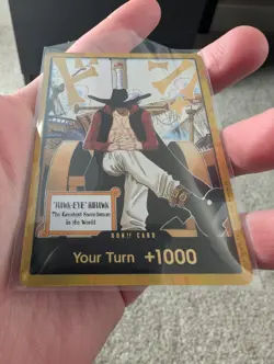 Dracule Mihawk Gold DON!! Card One Piece The Azure Sea's Seven English OP14 - Image 3