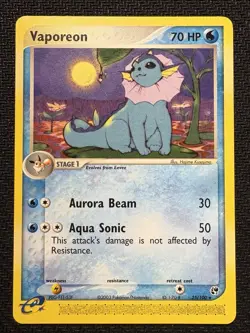 Pokemon TCG Vaporeon EX Sandstorm Rare 25/100 2003 Cute Card LP - Image 1
