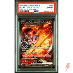 PSA 10 Team Rocket's Moltres ex SAR 124/098 SV10 Pokemon Card Japanese 2025 #J6W - Image 1