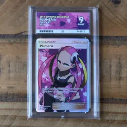 ACE 9 Plumeria Full Art 145/147 Burning Shadows Pokemon Card TRAINER MINT - Image 1