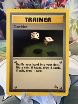 Gambler 60/62 Fossil Set Pokemon Trading Card Trainer Never Played - Image 2