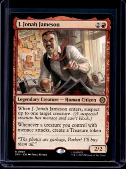 2025 Magic MTG Marvel's Spider-Man J. Jonah Jameson Foil Rare #0081 - Image 1