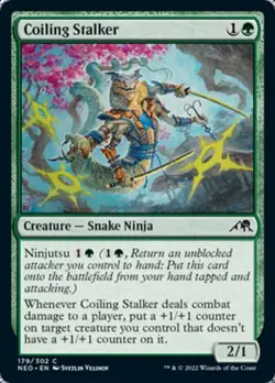 COILING STALKER X 4 N/M KAMIGAWA NEON DYNASTY MAGIC THE GATHERING - Image 1