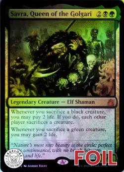 MTG Savra, Queen of the Golgari (218) | LP Foil | Ravnica Remastered {RVR} - Image 1