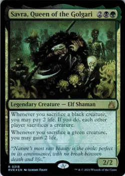 MTG Savra, Queen of the Golgari (218) | LP Foil | Ravnica Remastered {RVR} - Image 2