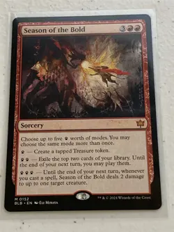 mtg Season of the Bold, mythic rare sorcery, Bloomburrow, unplayed - Image 1