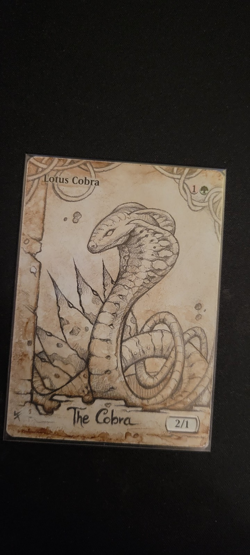 MTG ALTER: Lotus Cobra, by Micahs Alters. Full art alter, pencil sketching - Image 1