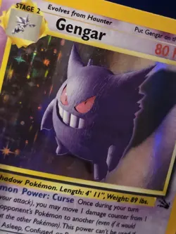 1999 Pokemon TCG Fossil Gengar Holo Rare Card 5/62 Pokemon - Image 3