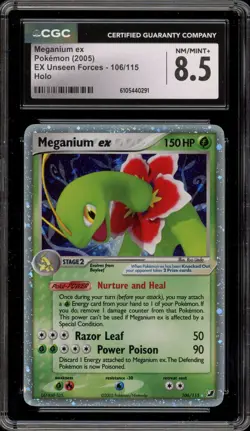 Pokemon Meganium ex EX Unseen Forces Holo Ultra Rare #106 CGC 8.5 - Image 1