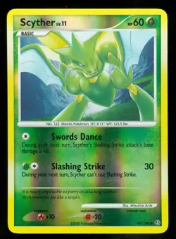 Pokemon SCYTHER 49/100 Stormfront - Rev Holo - NEAR MINT - Image 1