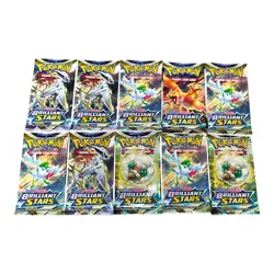 x10 Pokemon TCG Brilliant Stars Booster Pack - NEW Sealed - Image 1