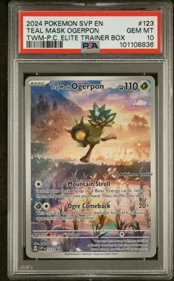 2024 POKEMON SVP BLACK STAR PROMO - TWM PC ETB #123 TEAL MASK OGERPON PSA 10 - Image 1