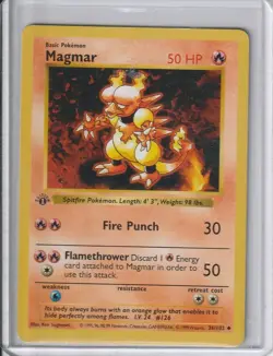 Magmar 36/102 • 1st Edition Shadowless • Vintage Base Set Pokemon TCG NM - Image 1
