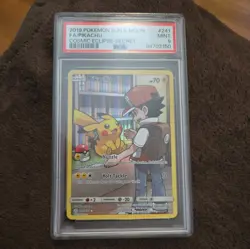 2019 POKEMON SUN & MOON COSMIC ECLIPSE SECRET #241 FULL ART/PIKACHU PSA 9 - Image 1