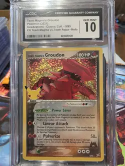 Pokemon Celebrations Holo Team Magma's Groudon 9/95 CGC 10 GEM MINT - Image 1