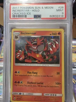 2017 Pokemon Sun & Moon Incineroar - Holo Cracked Ice 26/149 Psa 9 - Image 1