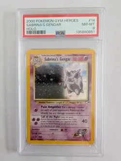Pokemon Sabrina’s Gengar #14 Gym Heroes Holo - PSA 8 NM-MT - Image 2