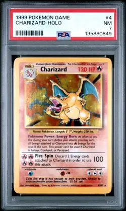 Pokemon Charizard #4 Base Set Holo - PSA 7 NM - WOTC Vintage - Image 1