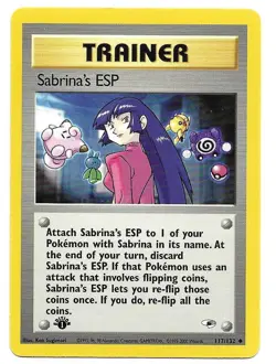 Pokemon 1st Edition Sabrina's ESP 117/132 Gym Heroes LP Vintage - Image 1