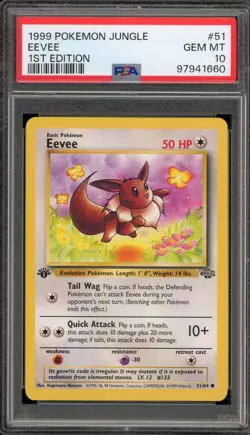 Pokemon Eevee Jungle 1st Edition #51 PSA 10 Gem Mint - Image 1