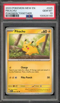 Pokemon Pikachu Pokemon Together 151 MEW EN #025 PSA 10 Gem Mint - Image 1