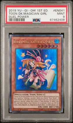 2019 YU-GI-OH! DUEL POWER | 1ST EDITION #EN041 TOON DARK MAGICIAN GIRL PSA 9 - Image 1