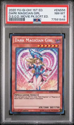 2020 YU-GI-OH! MVP1 SECRET EDITION | 1ST EDITION #ENS56 DARK MAGICIAN GIRL PSA 8 - Image 1