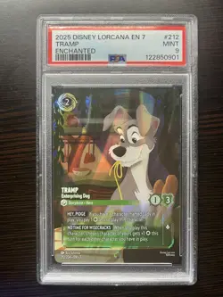 Tramp 2025 Disney Lorcana Archazia’s Island Enchanted EN 7 212 PSA 9 Mint - Image 1