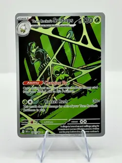 Pokemon TCG Destined Rivals Team Rockets Spidops Illustration Card 187/182 - Image 1