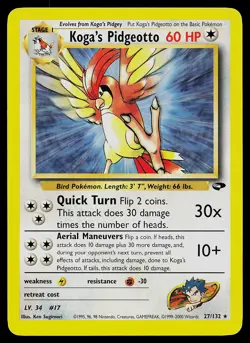 Pokemon Card - Koga's Pidgeotto Gym Challenge 27/132 Rare - Image 1
