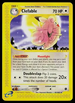 Pokemon Card - Clefable Expedition 41/165 Rare Non-Holo - Image 1