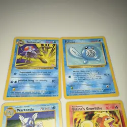 Pokemon TCG Mixed Lot 10 Cards Zapdos Wartortle Tentacruel Blaine's Growlithe - Image 2