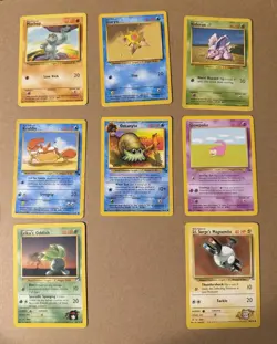 Pokemon WOTC Lot - 8 Cards - Base Set, Fossil, Gym Heroes - HP-LP - Image 1