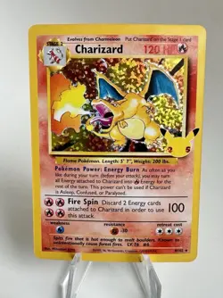 Pokemon Charizard Celebrations 25 Anniversary Holo Rare Card 4/102 Near Mint Raw - Image 2