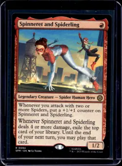 2025 Magic MTG Marvel's Spider-Man Spinneret and Spiderling Foil Rare #0094 - Image 1