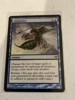 mtg Glamerdye, Eventide instant for color spells, light play - Image 1