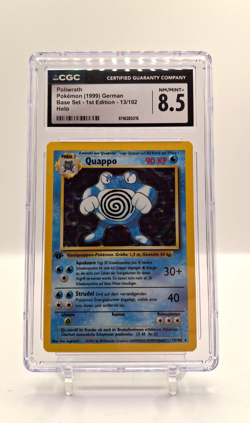 1999 Pokemon Base Set Poliwrath Quappo 1st Edition Holo 13/102 CGC 8.5! GERMAN! - Image 1