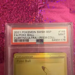2021 POKEMON SWSH BLACK STAR PROMO #146 FULL ART/POKE BALL PSA 9 - Image 3