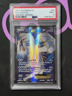 2015 POKEMON XY ANCIENT ORIGINS #94 FULL ART/LUGIA EX PSA 9 - Image 1